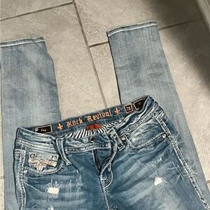 Light Wash Rock Revival Jeans
